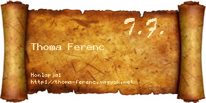 Thoma Ferenc névjegykártya